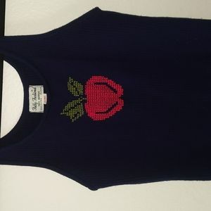 Fully Fashioned Vintage Appligue Apple Knitted Tank